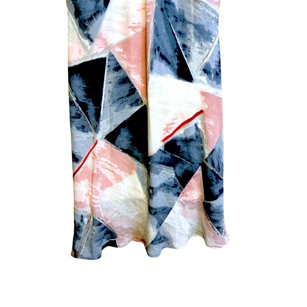 NIC+ZOE Artsy Abstract Multicolor Cowl Neck Sleeveless Dress‎ Flowy Feminine-L - Picture 11 of 12